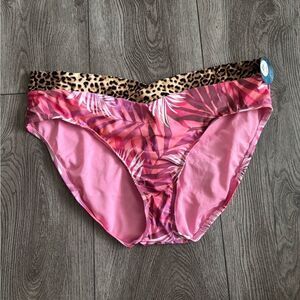 Decree Pink and Leopard Print Bikini Bottoms